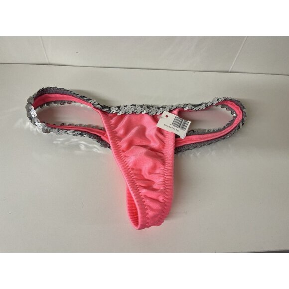 NEW Dancer Festival Silver Sequin Thong Bottom One Size Fits Most - Picture 1 of 5